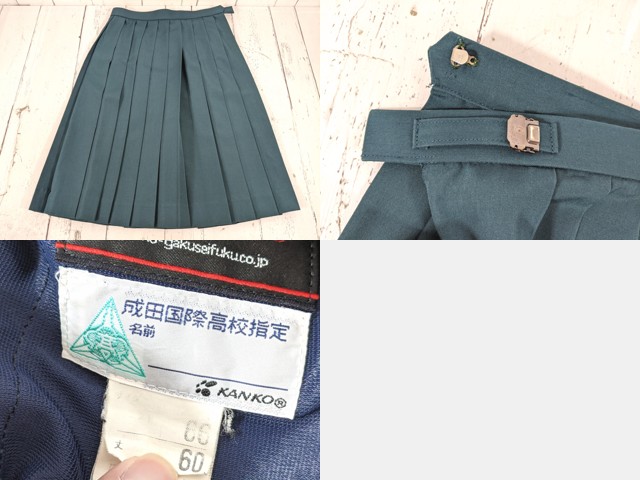 c25 千葉県 成田国際高校 リボン付中間服セーラー服+夏服スカート/yt4716【55KCS】