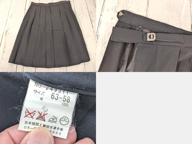 e45 栃木県 矢板東高校 冬服セーラー服+冬服スカート+ネクタイ/yt5137【25JEC】