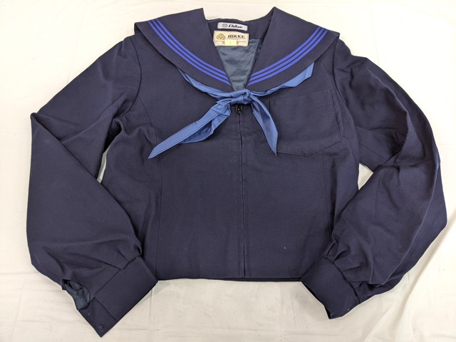 m44/中学校・高校□冬セーラー服上下セット 青3本線/og0526
