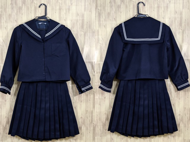 n99 福井県 麻生津小学校 冬服セーラー服+冬服スカート/yt3326【25IC】