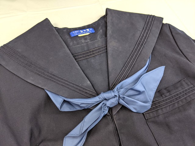 m44/中学校・高校□冬セーラー服上下セット 黒?紺?3本線/og0527