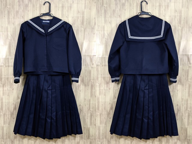 n99 福井県 麻生津小学校 冬服セーラー服+冬服スカート/yt3327【25IC】