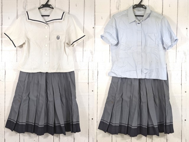 Z47 兵庫県 神戸野田高校 夏服セーラー服+半袖シャツ+冬服スカート