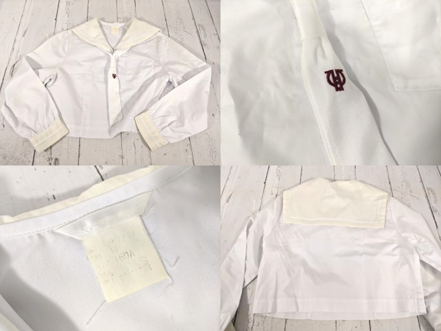 e45 栃木県 矢板東高校 ネクタイ付中間服・夏服セーラー服+夏服スカート/yt5139【25XLE】