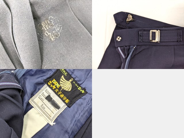 m44/中学校・高校□冬セーラー服上下セット 160A 赤1本線/og0528
