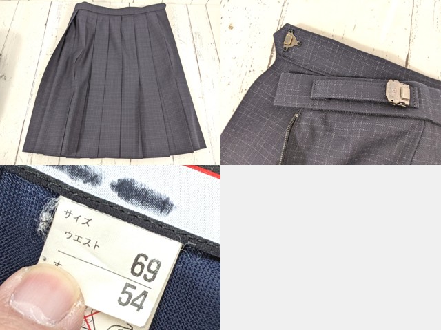 c25 千葉県立成田北高校 ブレザー+長袖シャツ+カーデガン+冬服スカート+ネクタイ+リボン/yt4719【55EJC】