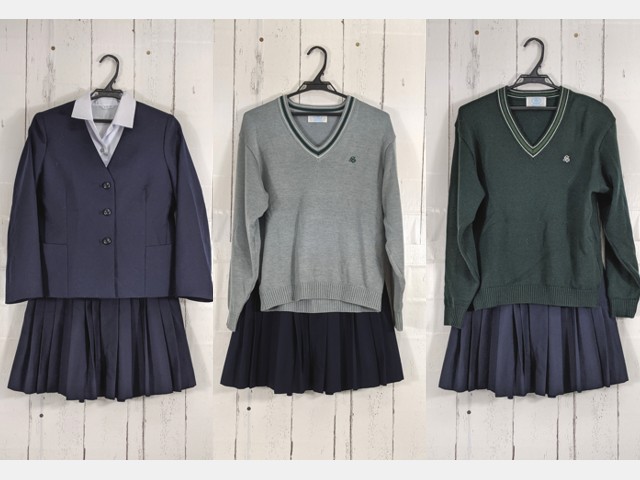 U93 愛知県 昭和高校 ブレザー+セーター+長袖シャツ+冬服スカート