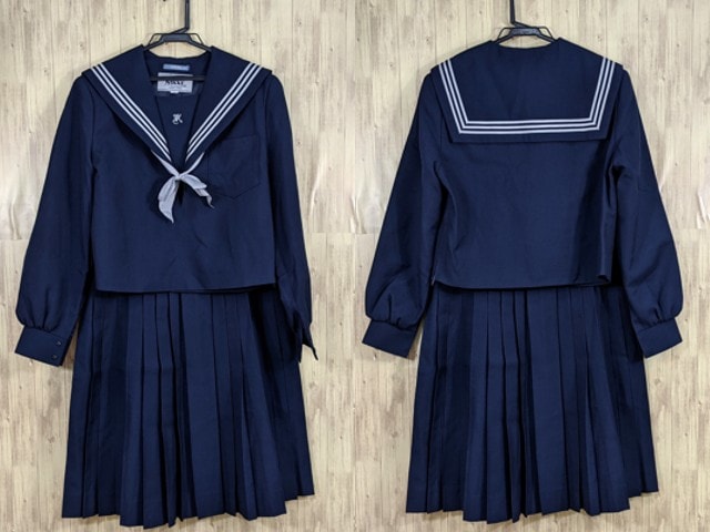 p17 愛知県 高蔵寺高校 冬服セーラー服165+冬服スカート+