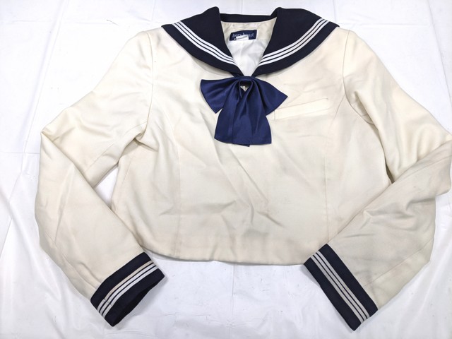 f80 博多女子高校 冬服セーラー服+夏服・冬服ワンピース+リボン/yt2221