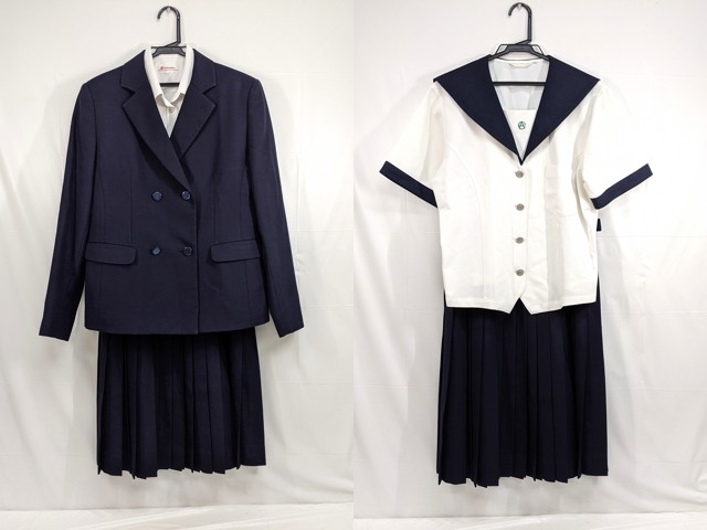 A75 愛知県 名古屋商業高校 ブレザー+長袖シャツ+夏服セーラー服+冬服