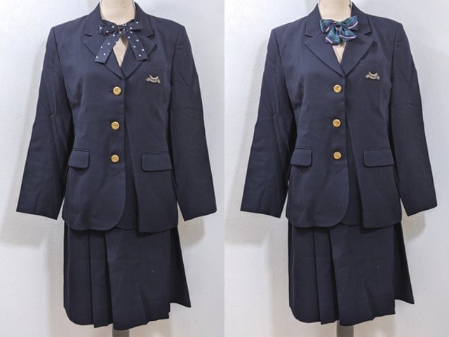 x41 東京都 日本大学櫻丘高校 ブレザー+冬服スカート+リボン×2点/yt4246【35EIC】