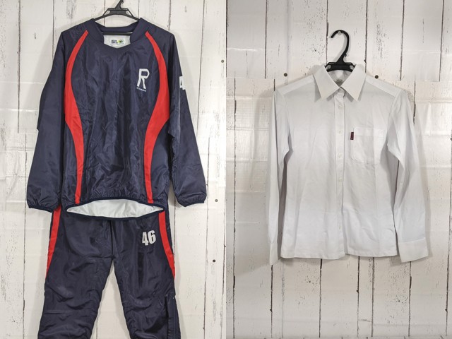 c37 京都府 立命館宇治高校 長袖シャツ+ウインドブレイカー上下セット/yt4721【5CJF】