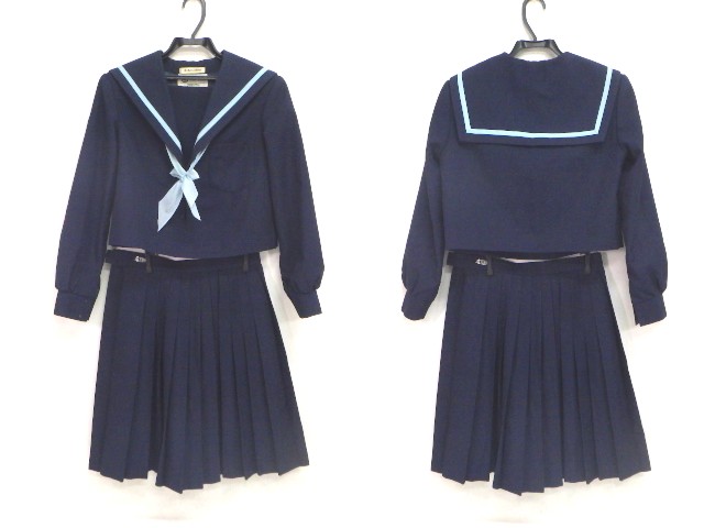 M67 愛知県 日進高校 冬セーラー服+箱ヒダ 冬スカート+スカーフ