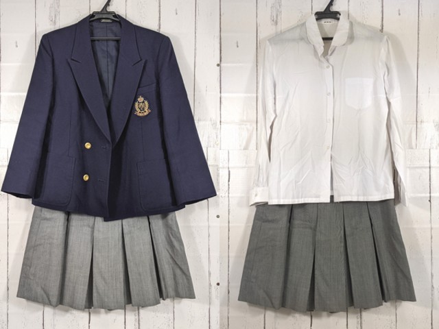 Z47 東京都 立川女子高校 ブレザー+長袖シャツ+冬服スカート/yt4384【15WJR】