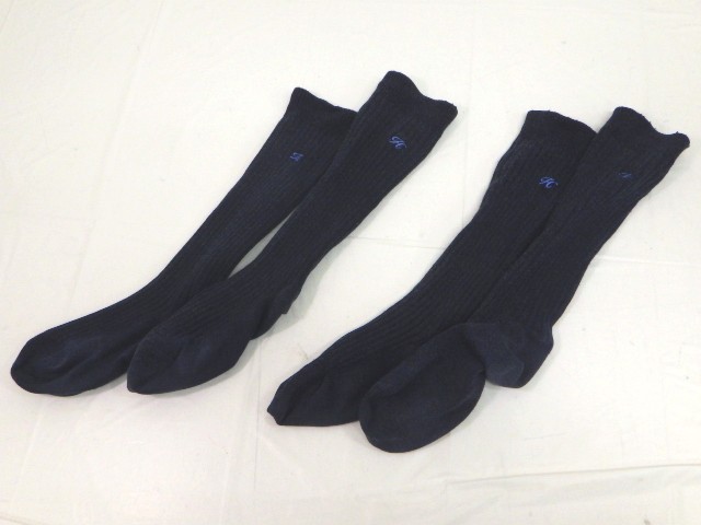 y39 神奈川県 白鵬女子高校 紺ソックス2足セット/yt1238【3RGT