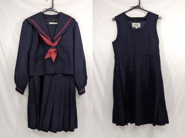 j66 鹿児島市立和田中学校 冬服セーラー服+ジャンパースカート+ 