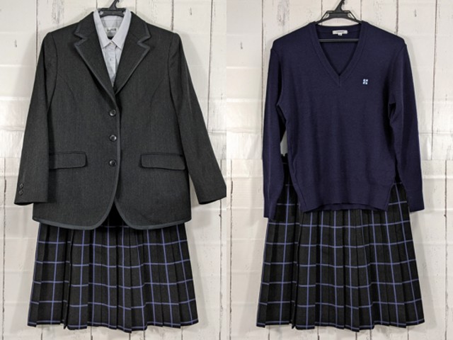 w24 東京都 かえつ有明中学校 ブレザー+長袖シャツ+セーター+冬服 