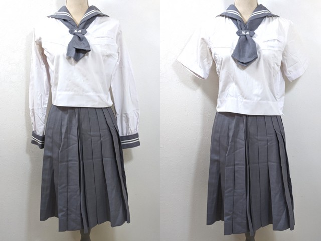 x41 東京都 日本大学櫻丘高校 中間服セーラー服+冬服スカート/yt4248【15KVCW】