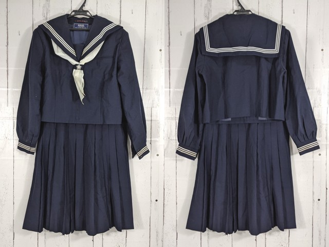b50 埼玉県 仲町中学校 冬服セーラー服 冬服スカート スカーフ yt4629 5XEL 女子制服,中学校