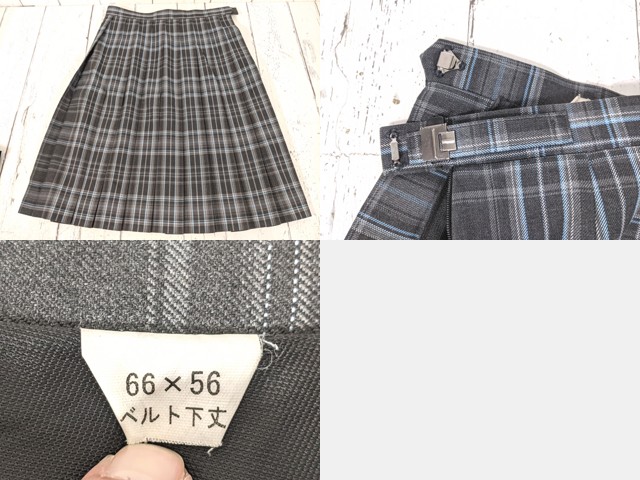 e04 東京都清瀬市立第四中学校 ブレザー+ニットベスト+冬服スカート+リボン/yt5075【22XJE】