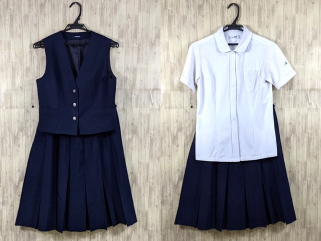 v38 愛知県立名古屋南高校 夏服ブラウス+ベスト+/yt3838【8XGB】 女子制服,高校