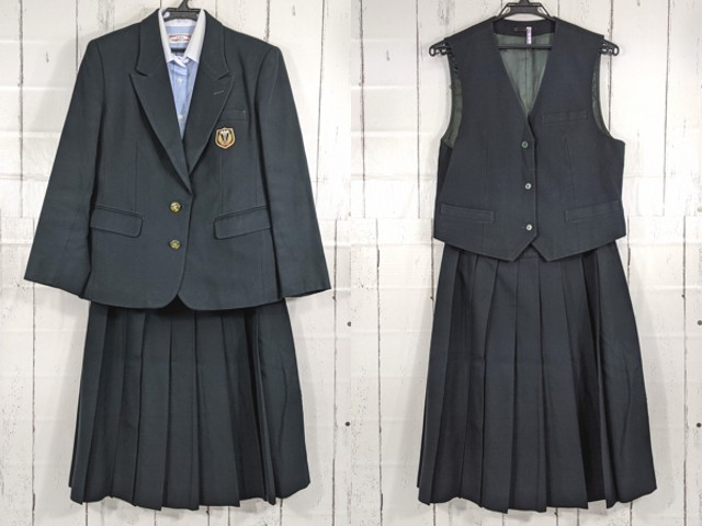 y68 長崎県 佐世保商業高校 ブレザー+ベスト+長袖シャツ+冬服スカート/yt4249【3KEDS】