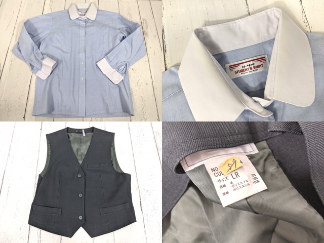 y68 長崎県 佐世保商業高校 ブレザー+ベスト+長袖シャツ+冬服スカート/yt4249【3KEDS】