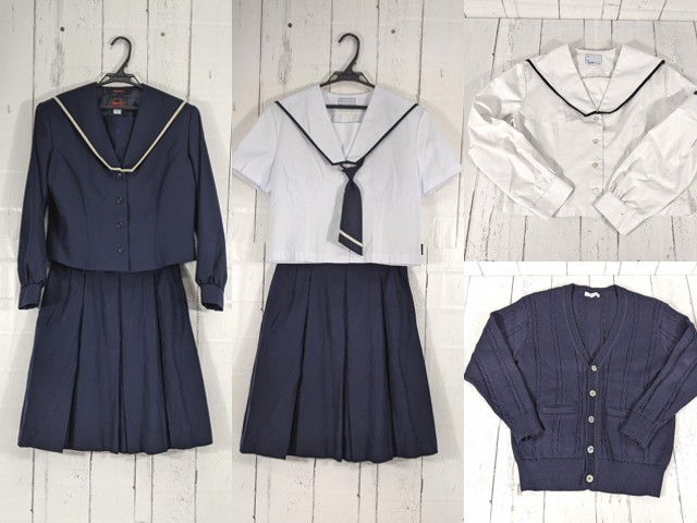 d35 広島県立高陽高等学校 冬服・中間服・夏服セーラー服+カーデガン+ 