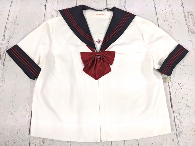 i92 東京都 日本大学豊山女子高校 夏服セーラー服+夏服スカート+リボン/yt7011【24XKE】