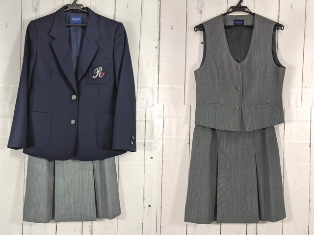 d87 神奈川県 領家中学校 ブレザー+ベスト+夏服・冬服スカート/yt5078【25SKW】