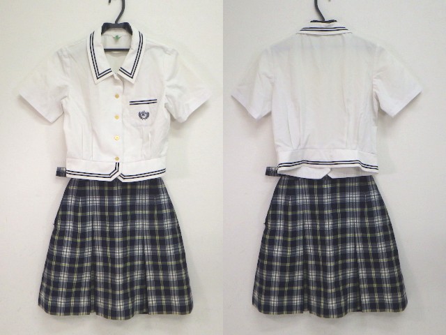 y48 東京都 淑徳高等学校 夏服セーラー服+夏スカート/yt1244