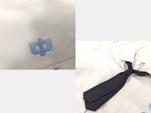 y65 長崎県 佐々町立佐々中学校 半袖カッターシャツ+夏服スカート+ネクタイ/yt4253【45XJ】