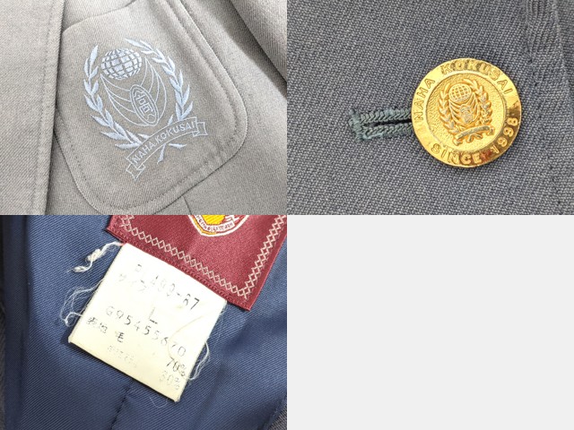 c35 沖縄県 那覇国際高校 ブレザー+長袖シャツ+ニットベスト+冬服 
