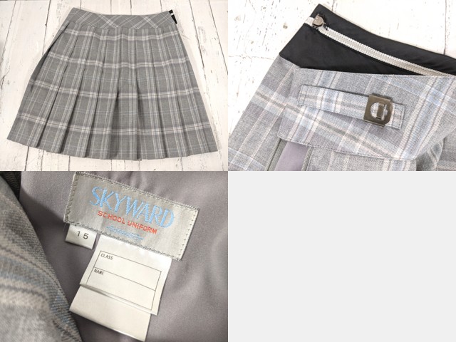 d78 青森県 柴田学園大学附属柴田学園高校 ブレザー+半袖ポロシャツ+長袖シャツ+冬服スカート+リボン/yt5080【4CKEC】