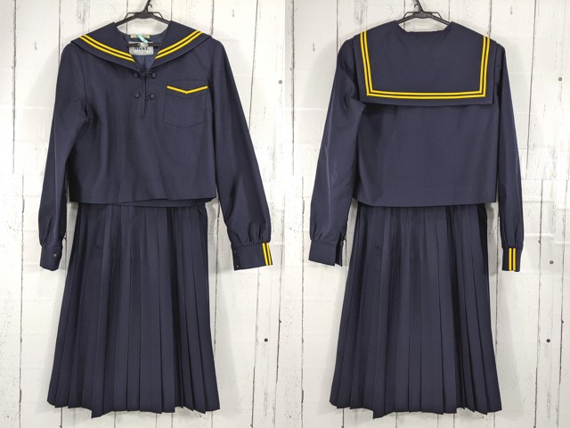 i74 静岡県西遠女子学園 冬服セーラー服+冬服スカート/yt7015【28XKE】