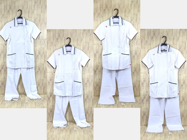 r38 ナース服 看護服 白衣上下セット ジャケット+ストレートパンツ M