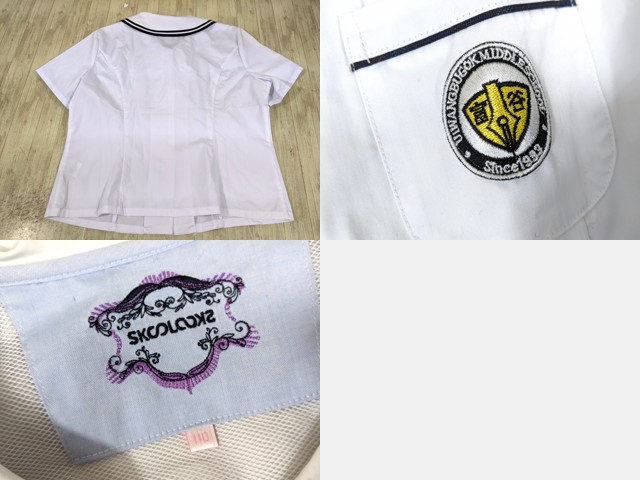 q80 韓国 女子高生 コスプレ ブレザー+夏服ブラウス+スカート+ループタイ/yt3750【3PSV】