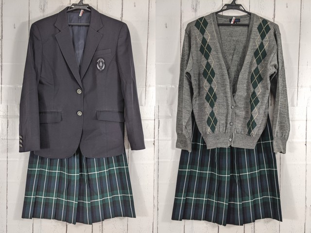c34 福島県 桜の聖母学院高校 ブレザー+カーデガン+夏服・冬服スカート/yt4730【25WKX】