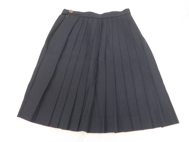 中古ミッシェルクラン制服冬24車ヒダW84-丈56スカート黒OS3465