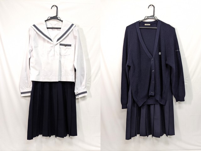 L31 北海道 函館商業高校 中間服 セーラー服+カーデガン+夏服スカート/yt2839【25HF】