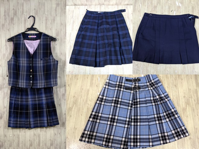 q80 韓国 女子高生 コスプレ ベスト+スカート×4点/yt3751【3PSV】