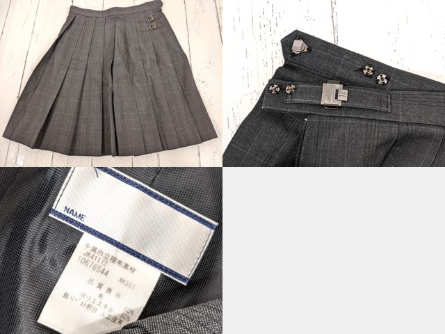 T2224 千葉市立稲毛高校 ブレザー+半袖・長袖カッターシャツ+ニットベスト+夏服・冬服スカート+ネクタイ/yt4156【3XNFV】