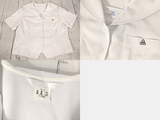 c91 鹿児島県 鹿児島高校 夏服・中間服セーラー服+長袖シャツ+夏服スカート+ネクタイ/yt4831【2EJUC】