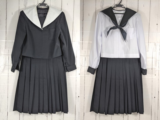 d31 静岡県 大仁中学校 冬服・中間服セーラー服+冬服スカート+スカーフ