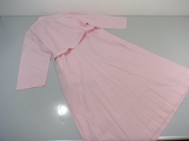 作業服 制服 ナース服 ワンピース レモール 白衣LL▼アプロン 2点セット/10yt361