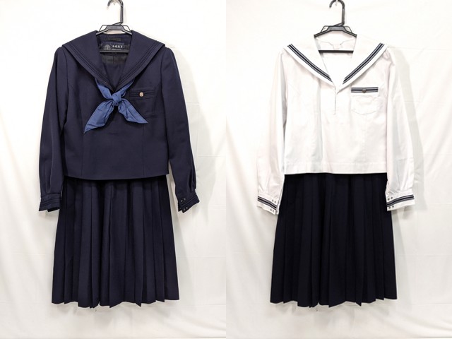 L31 北海道 函館商業高校 冬服・中間服セーラー服+冬服スカート+スカーフ/yt2840【3SHFR】