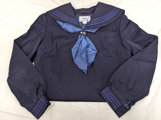 m44/中学校・高校□冬セーラー服165A上下セット 紺3本線/og0541【8kmg m44/中学校・高校□冬セーラー服165A上下セット 紺3本線/og0541【8kmg