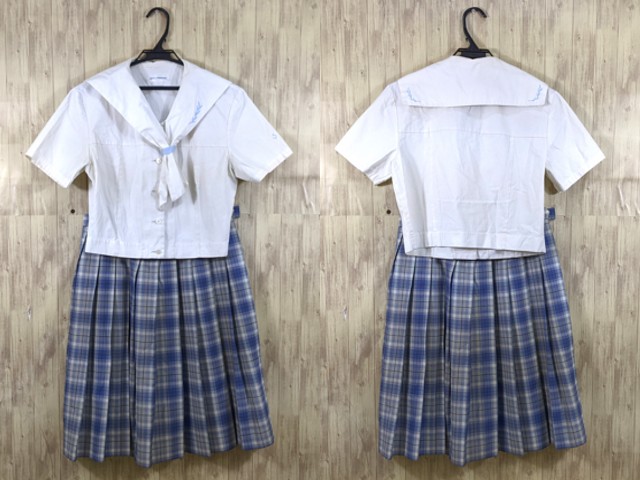 v32 愛知県 名城大学附属高校 夏服ブラウス+夏服スカート/yt3846 