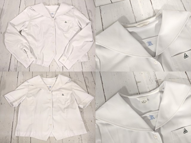 c91 鹿児島県 鹿児島高校 校章付きブレザー+ニットベスト+夏服セーラー服+長袖シャツ+冬服スカート+リボン/yt4832【3WOPC】