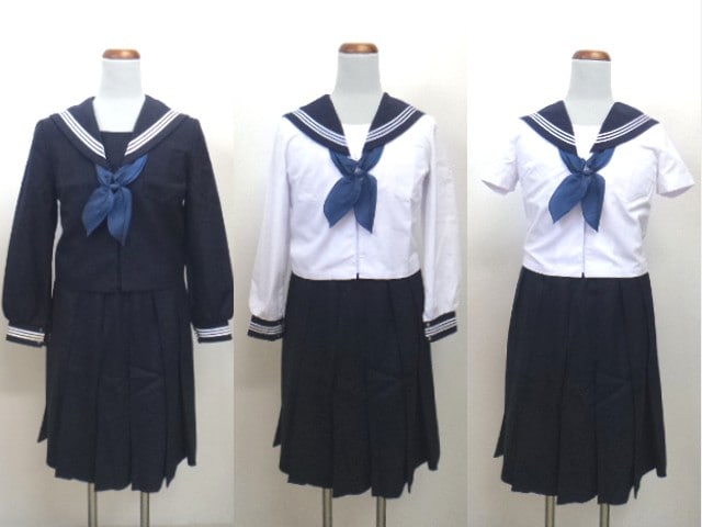 Y32 福島県 郡山第六中学校 セーラー服 スカート リボン/yt0102 | 女子